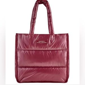 Women’s Marc Jacobs Perfect Beauty Puffer Shimmering Burgundy Tote Bag